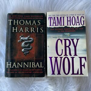 Vintage Thriller Paperback Books Hannibal & Cry Wolf Scary Adult Bundle of 2